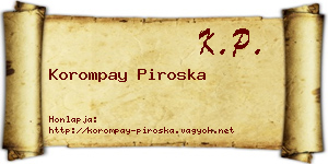Korompay Piroska névjegykártya
